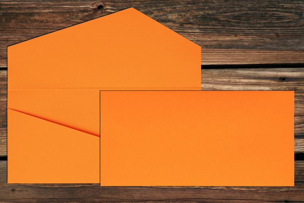 Geschenkkarte DL 110x220 mm Orange gerippt 220 g/qm